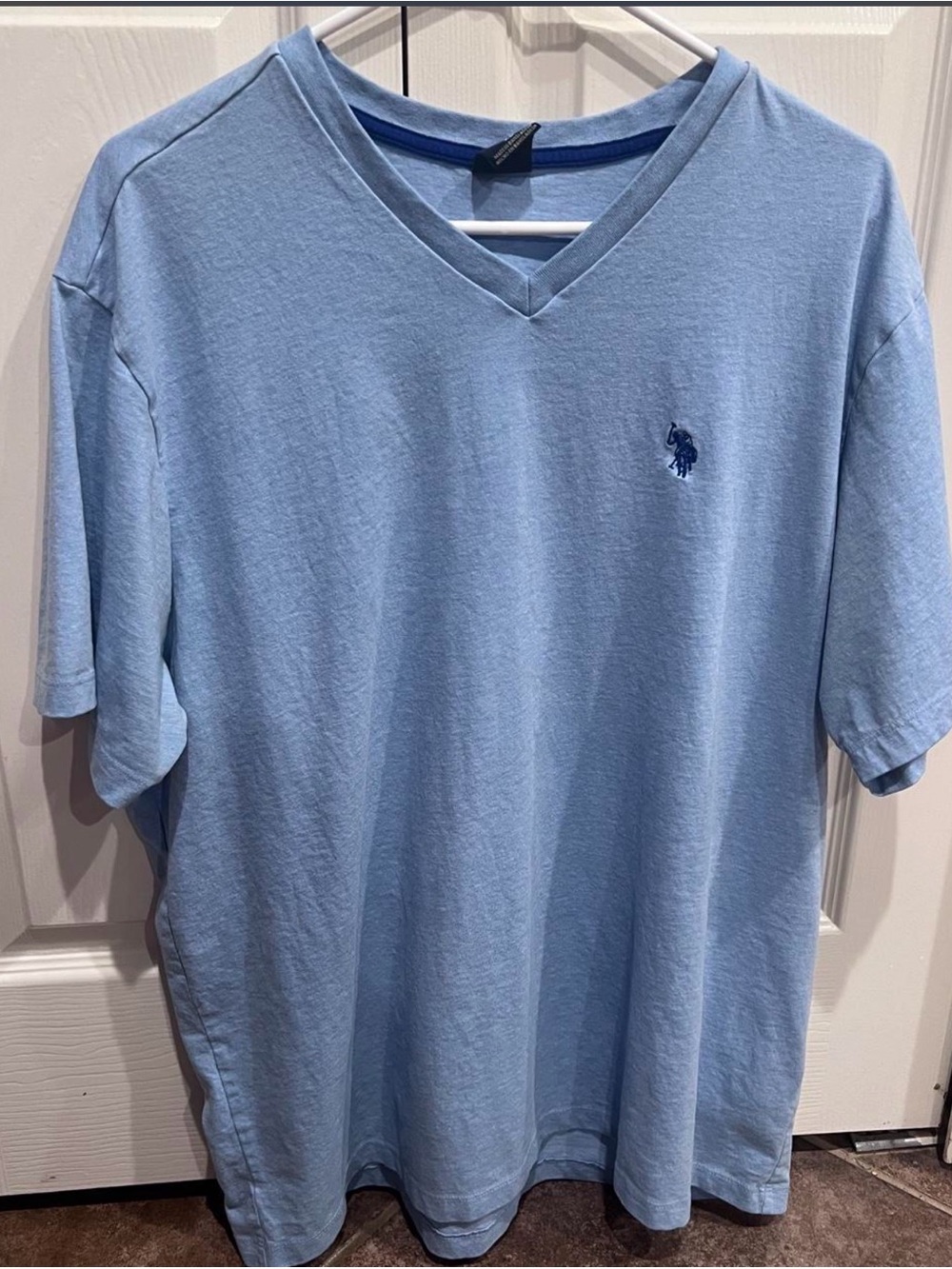 U.S. Polo Assn. Light Blue V-Neck Short Sleeve Tee